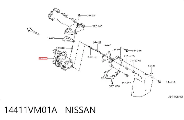Turbocompresor 14411VM01A Nissan/Infiniti