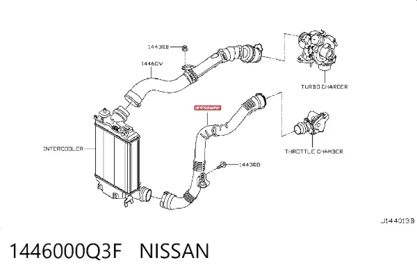 Tubo intercooler 1446000Q3F Nissan/Infiniti
