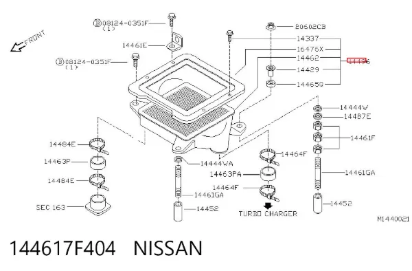 Intercooler 144617F404 Nissan/Infiniti