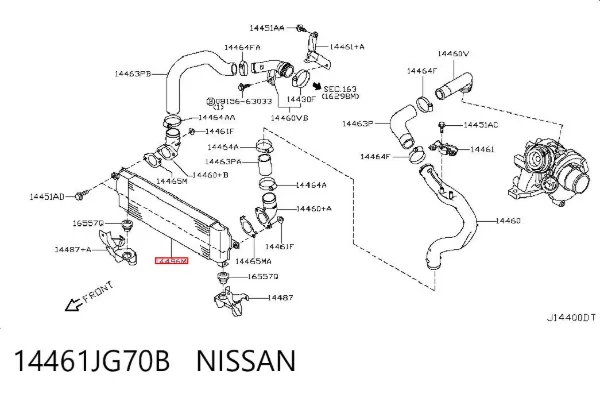 Intercooler 14461JG70B Nissan/Infiniti