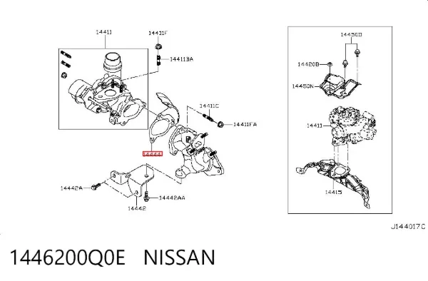 Junta de turbina de escape 1446200Q0E Nissan/Infiniti