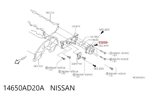 Bomba de vacío 14650AD20A Nissan/Infiniti