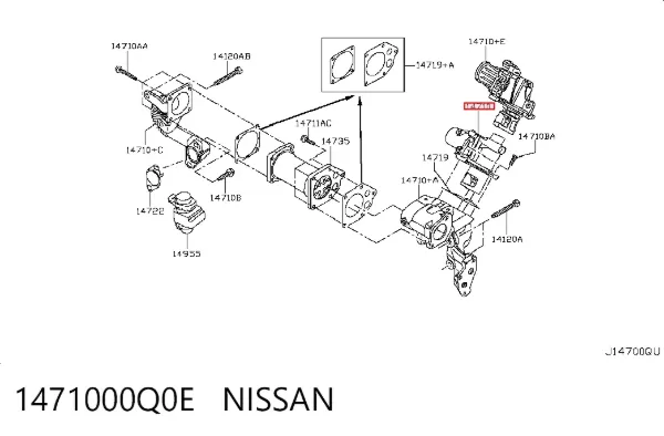Válvula EGR 1471000Q0E Nissan/Infiniti