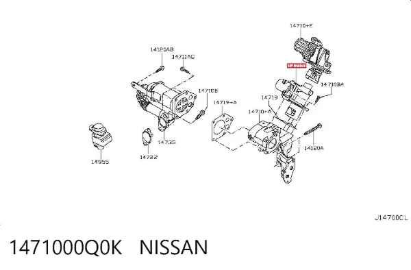 Válvula EGR 1471000Q0K Nissan/Infiniti