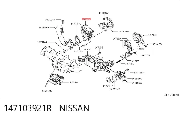 Válvula EGR 147103921R Nissan/Infiniti