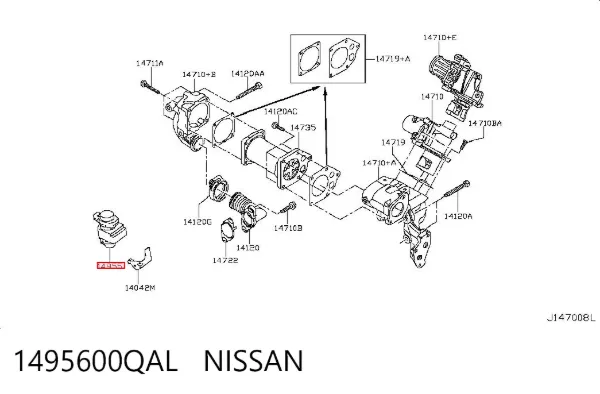 Válvula solenoide de control de presión de sobrealimentación 1495600QAL Nissan/Infiniti