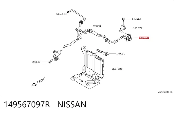 Válvula solenoide de control de presión de sobrealimentación 149567097R Nissan/Infiniti
