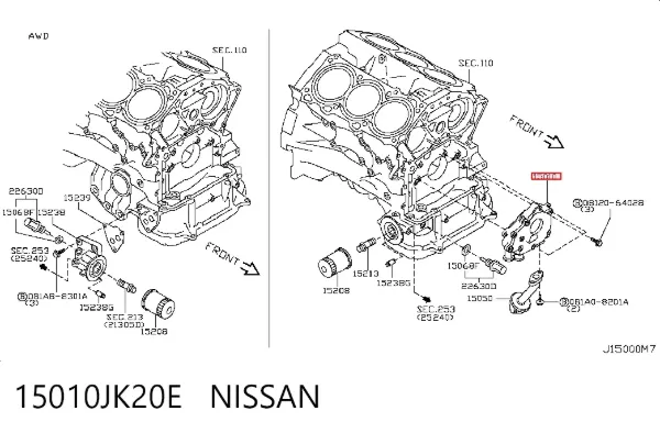 Bomba De Aceite 15010JK20E Nissan/Infiniti