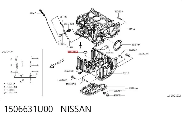 Junta de bomba de aceite 1506631U00 Nissan/Infiniti