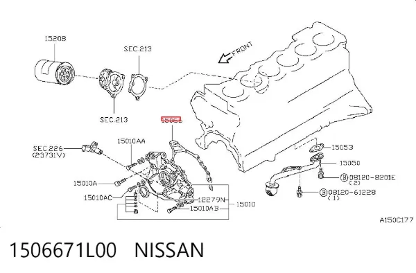 Junta de bomba de aceite 1506671L00 Nissan/Infiniti