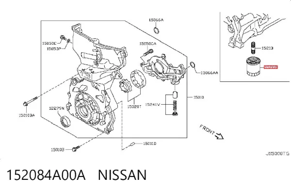 Filtro de aceite 152084A00A Nissan/Infiniti