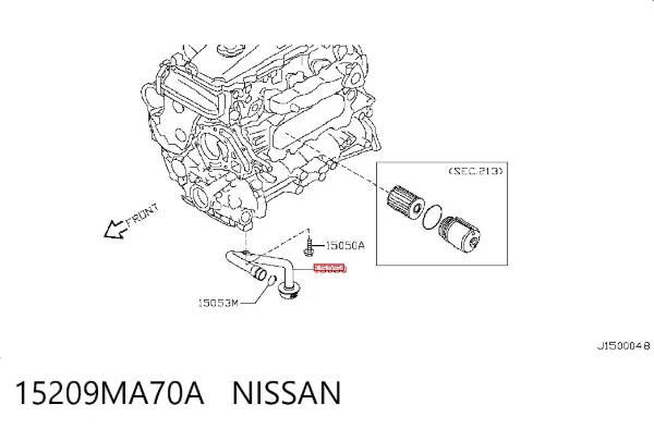 Filtro de aceite 15209MA70A Nissan/Infiniti