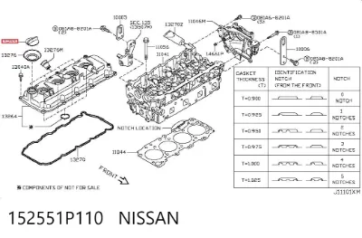 Tapa de llenado de aceite NISSAN 152551P110