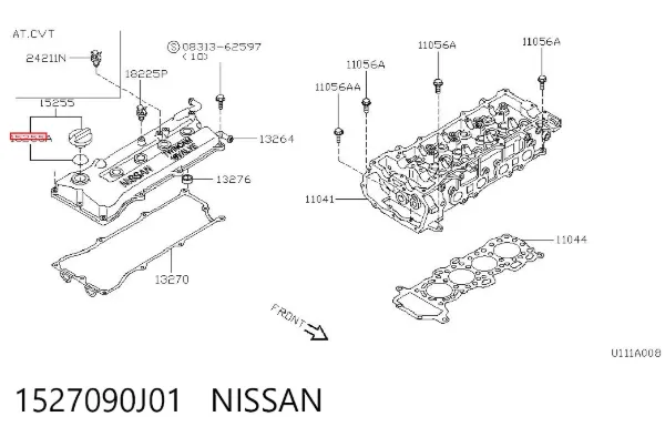 Junta de tapa del tubo de llenado de aceite 1527090J01 Nissan/Infiniti