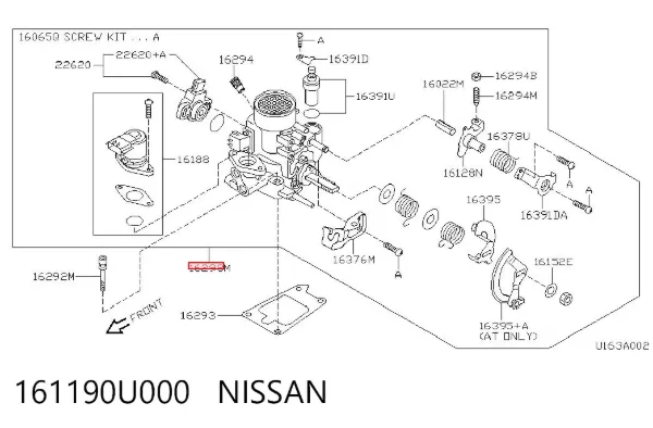 Cuerpo de mariposa 161190U000 Nissan/Infiniti