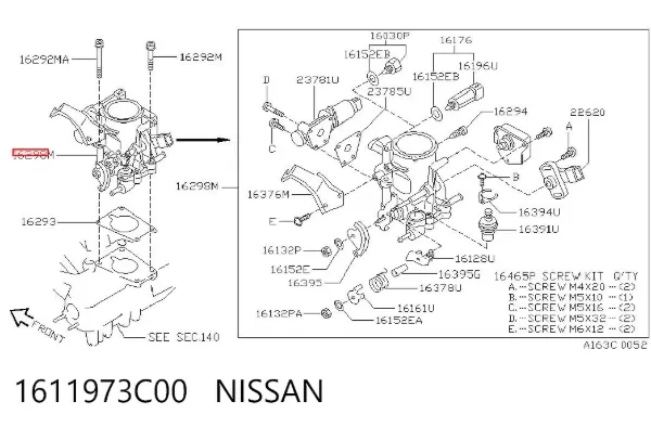 Caudalímetro 1611973C00 Nissan/Infiniti