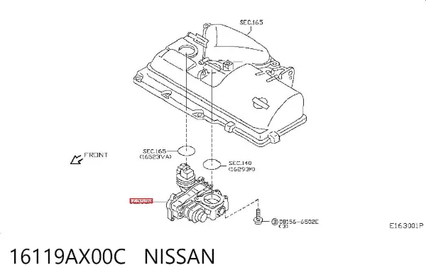Cuerpo de mariposa 16119AX00C Nissan/Infiniti