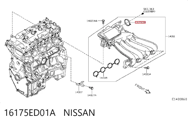 Junta cuerpo mariposa 16175ED01A Nissan/Infiniti