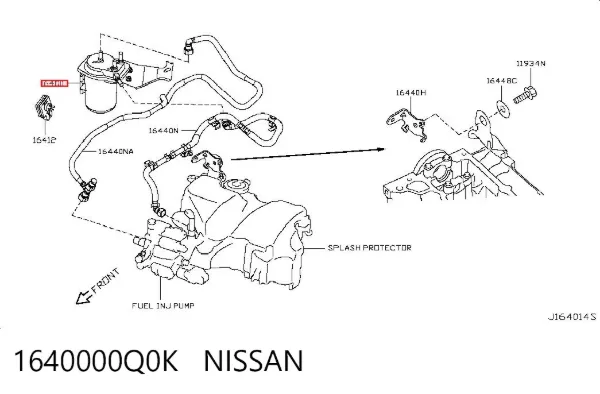 Filtro de combustible 1640000Q0K Nissan/Infiniti