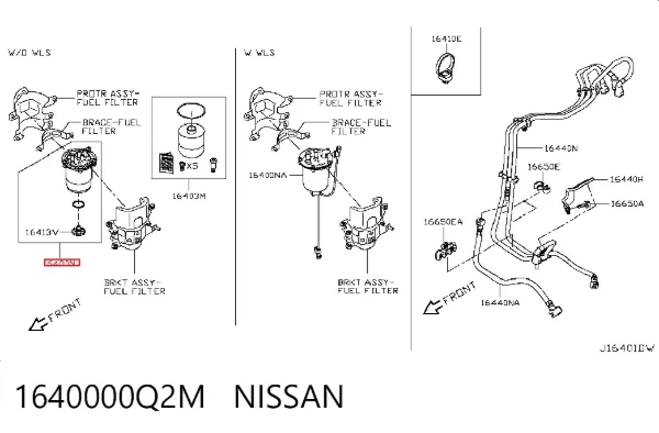 Filtro de combustible 1640000Q2M Nissan/Infiniti