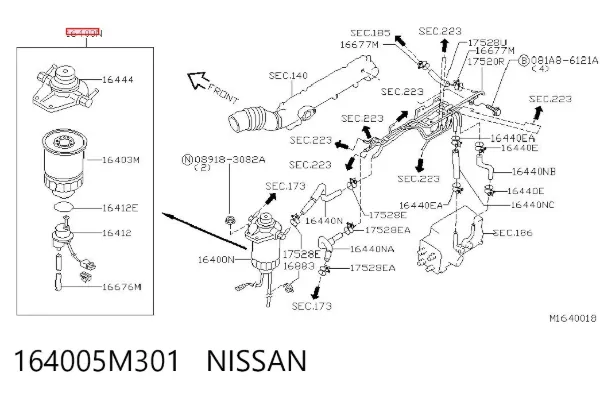 Filtro de combustible 164005M301 Nissan/Infiniti