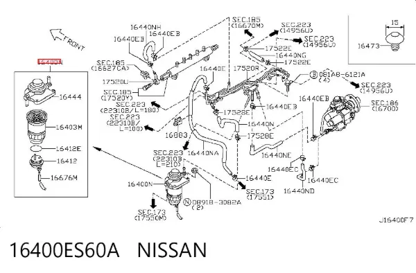 Filtro de combustible 16400ES60A Nissan/Infiniti
