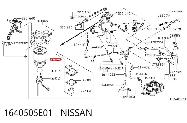 Filtro de combustible 1640505E01 Nissan/Infiniti