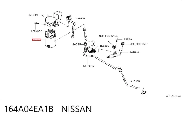 Filtro de combustible 164A04EA1B Nissan/Infiniti