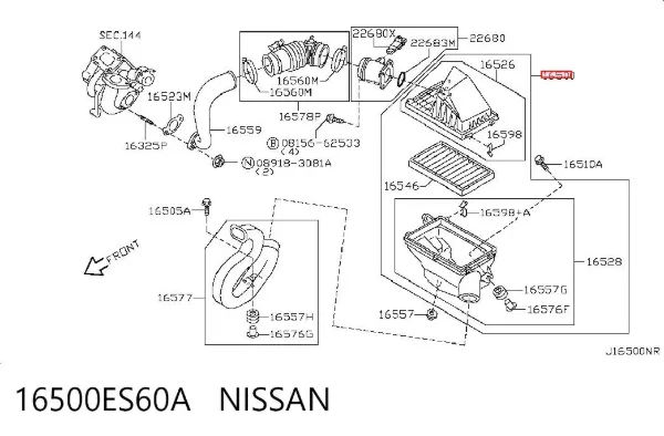 Caja del filtro de aire Nissan X-Trail T30