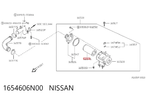 Filtro de aire 1654606N00 Nissan/Infiniti
