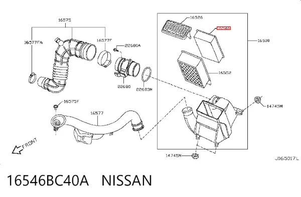 Filtro de aire 16546BC40A Nissan/Infiniti