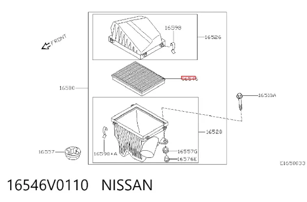 Filtro de aire 16546V0110 Nissan/Infiniti
