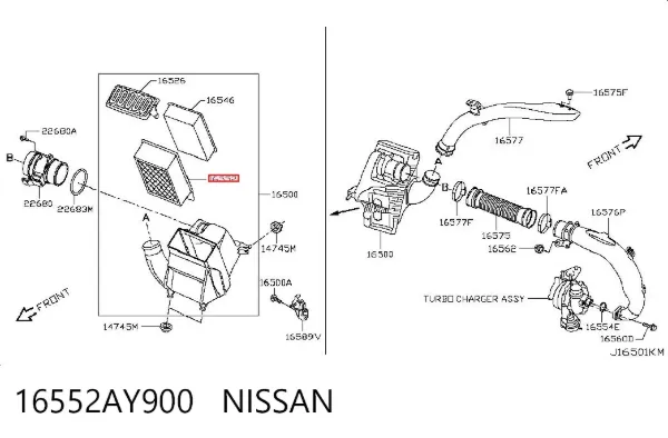 Filtro de aire 16552AY900 Nissan/Infiniti
