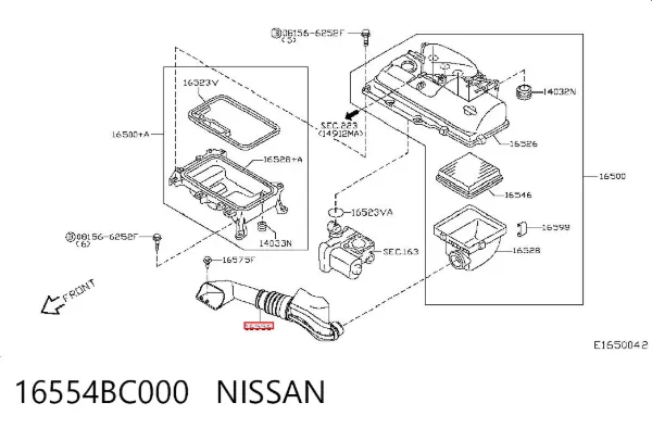 Entrada del filtro de aire Nissan Micra K12
