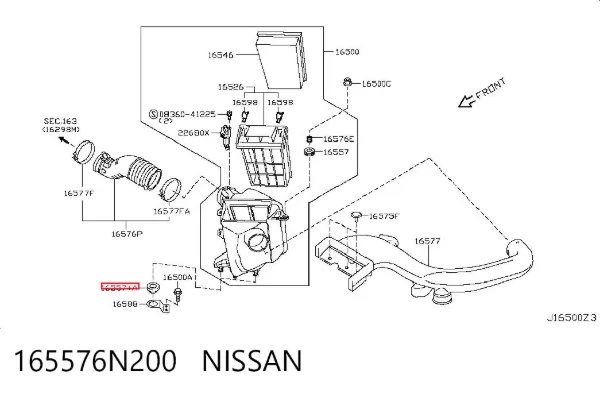 Soporte de la caja del filtro de aire 165576N200 Nissan/Infiniti