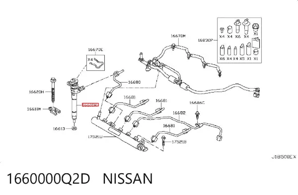 Inyector 1660000Q2D Nissan/Infiniti