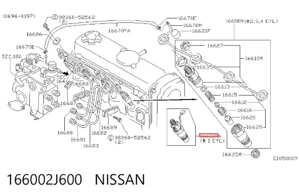 Inyector 166002J600 Nissan/Infiniti