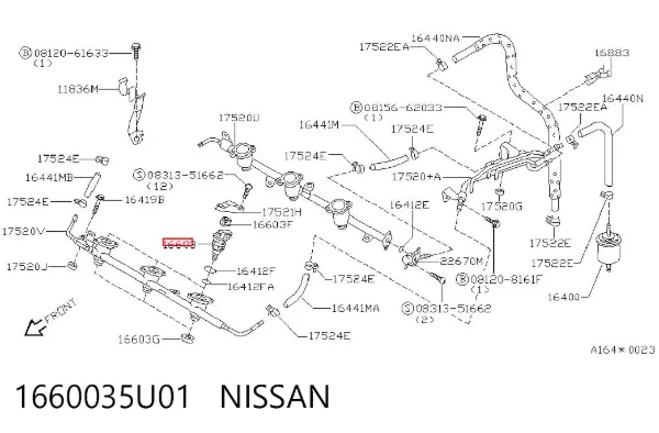 Inyector 1660035U01 Nissan/Infiniti