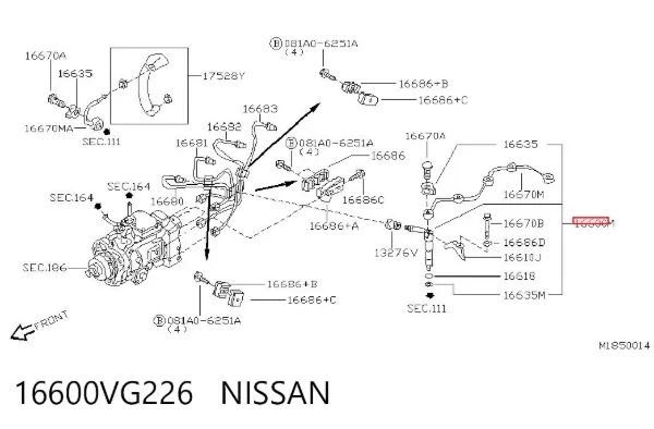 Inyector 16600VG226 Nissan/Infiniti