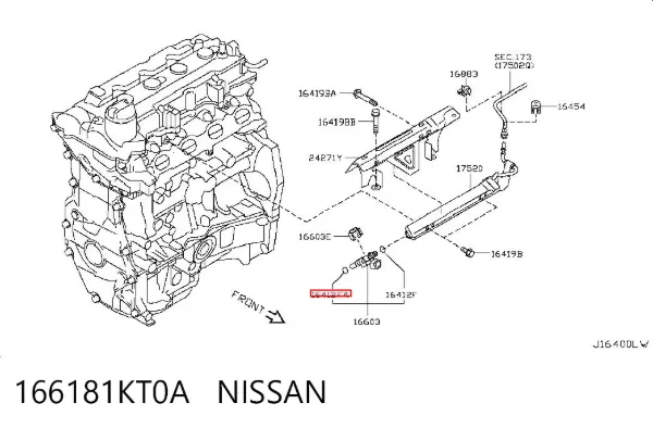 Junta de inyectores 166181KT0A Nissan/Infiniti