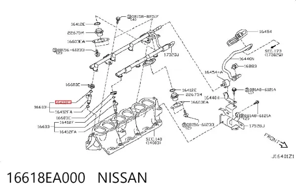 Junta de inyectores 16618EA000 Nissan/Infiniti