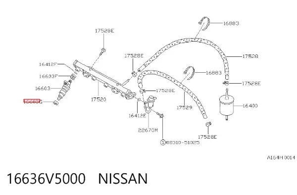 Junta de inyectores 16636V5000 Nissan/Infiniti
