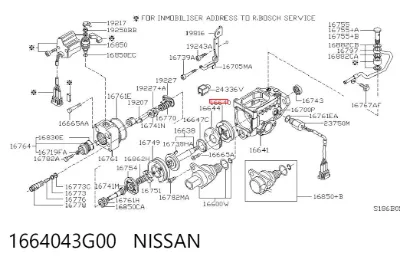 Bomba de combustible mecánica NISSAN 1664043G00