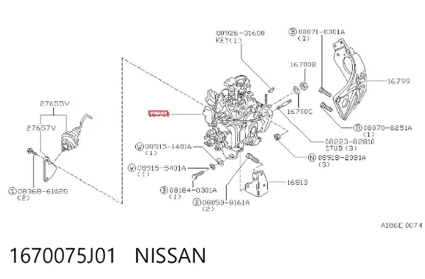Bomba inyectora 1670075J01 Nissan/Infiniti
