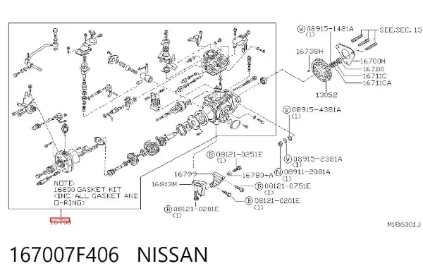 Bomba inyectora 167007F406 Nissan/Infiniti