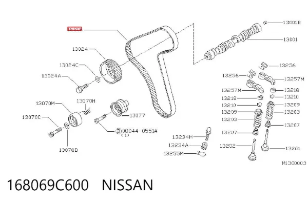 Correa distribución 168069C600 Nissan/Infiniti