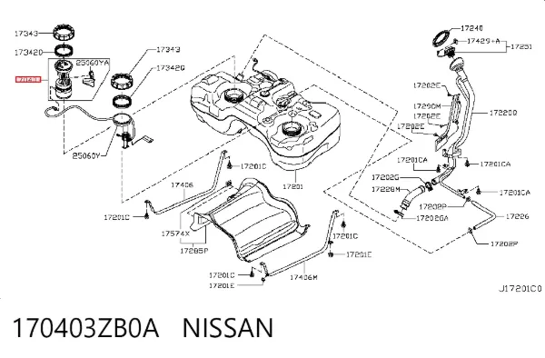 Bomba de gasolina 170403ZB0A Nissan/Infiniti