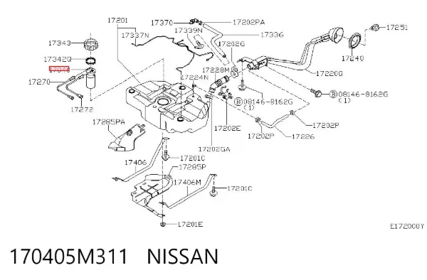 Unidad de alimentación de combustible 170405M311 Nissan/Infiniti