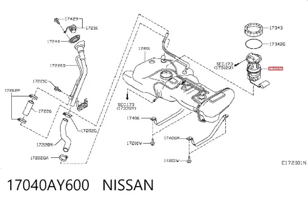 Bomba de gasolina 17040AY600 Nissan/Infiniti