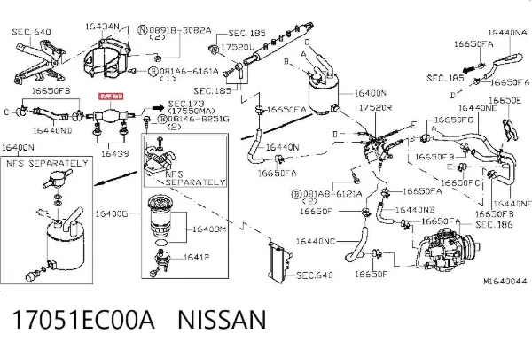 Pera de cebado manual de combustible 17051EC00A Nissan/Infiniti